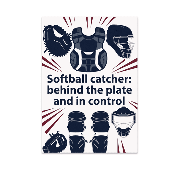 Softball Catcher Wall Decor - Softball Enthusiast - 13x19 Poster Print