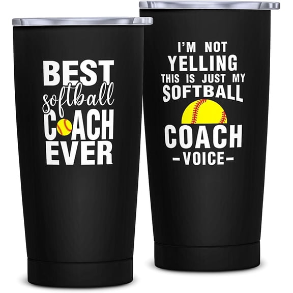 Softball Coach Gifts for Men, Softball Coach Appreciation Gifts, Best Coaches Ever Gift, Coaches Tumbler 20oz Stainless Steel with Lid and Straw