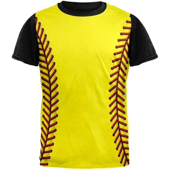 Softball Costume Adult Black Back T-Shirt - Small