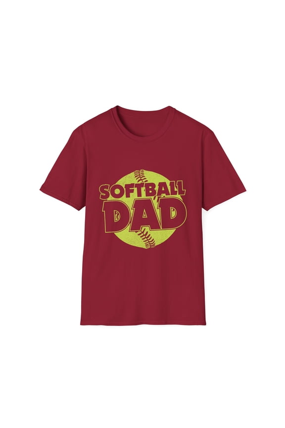 Softball Dad Catcher Supports Pitchers Appreciation Quote Gift Cool Softball Enthusiasts Saying Men Women Unisex Softstyle T-Shirt