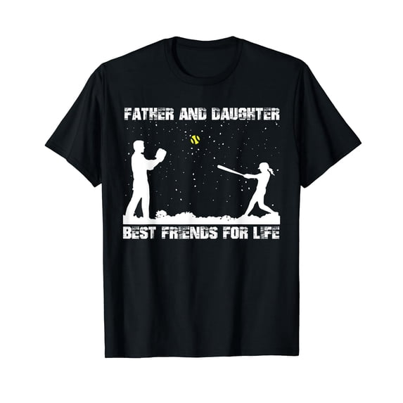 Softball Dad Daughter Graphic Best Friends For Life Unisex Cotton T-Shirt