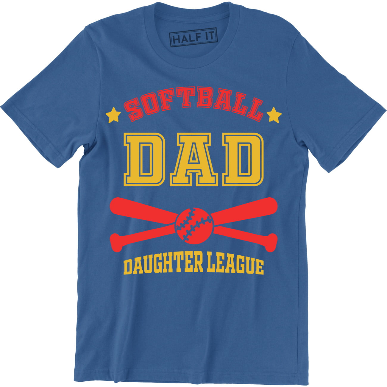 Softball Dad Daughter League - Funny Baseball Gift From Son Men's T-Shirt