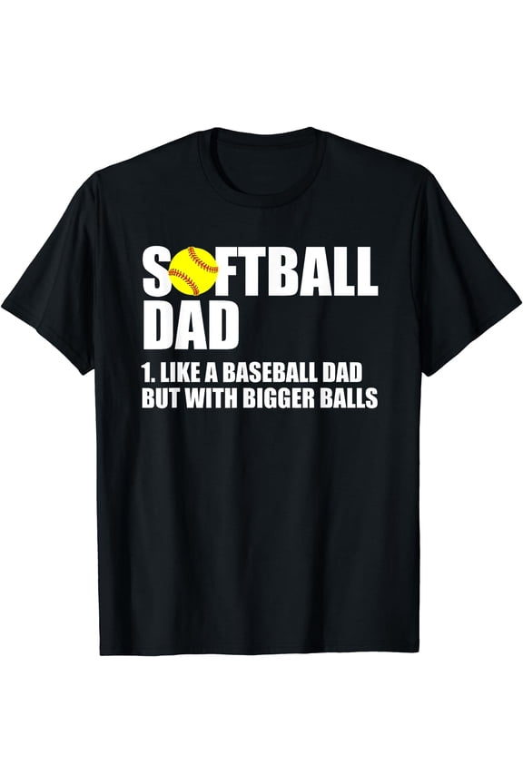 Softball Dad Definition Funny T-Shirt Black Large