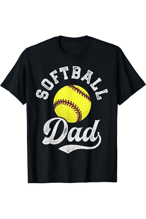 Softball Dad Fathers Day Funny Fastpitch Fastball Ball Sport T-Shirt, Unisex T-Shirt