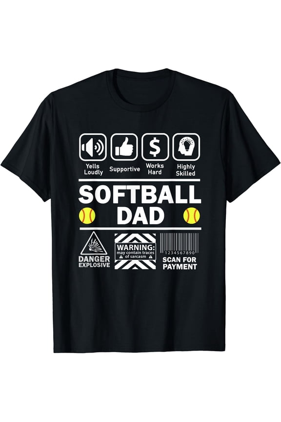 Softball Dad Funny Contents of Sports Father T-Shirt
