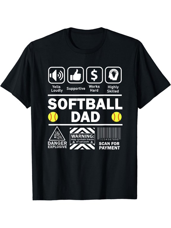 Softball Dad Funny Contents of Sports Father T-Shirt