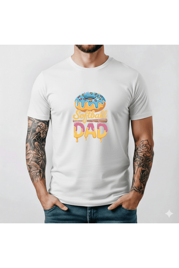 Softball Dad Ice Cream Shirt Fathers Day Game Day School Travel Fans,for unisex up to 5XL