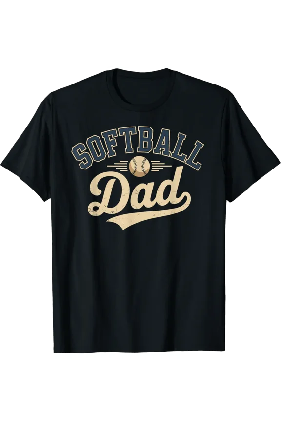 Softball Dad T-Shirt, Softball Father Graphic Tee Size S-5XL