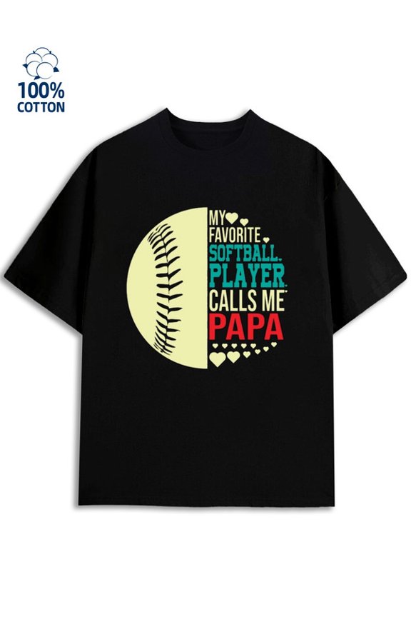Softball Dad Tee men dad 180G 100% Cotton black funny son Trendy Unisex Shirt Graphic Tee tshirts Trendy Unisex Shirt Cotton tshirts Funny Unisex Shirt Cotton tshirts