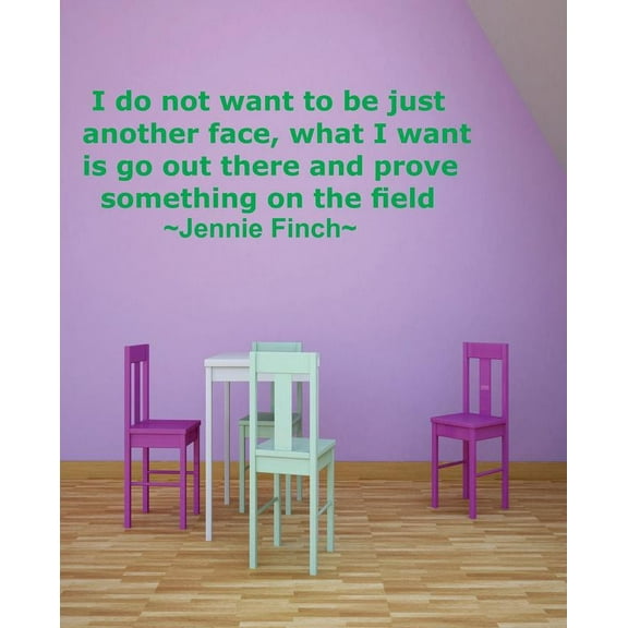 Softball Decals Wall Art Decal Sticker Stickers Decor for Girl teen childrens bedroom vinyl inspirational quote Girl Sports "I do not want to" 12X20