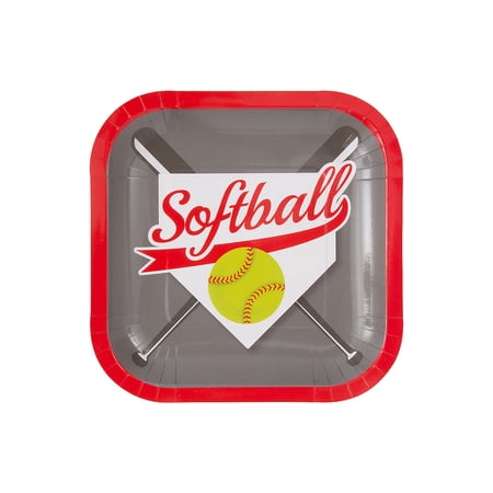 Softball Dessert Paper Plate - 8 Pieces