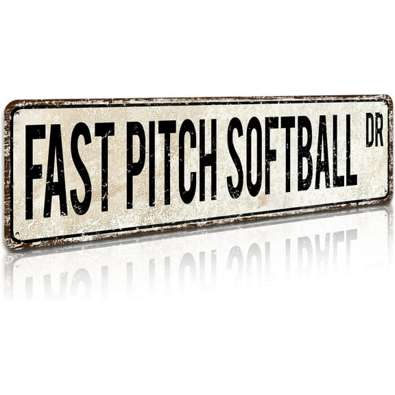 Softball Fan' Art Wall Decor Metal Tin Sign 4" x 16"