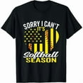 thumbnail image 1 of Softball - Fanatic Graphic Tee, Tops Has Bold “‘SORRY I CAN'T... Softball SEASON’ Text & Flag Pattern” Design, Crew Neck Regular Fit T - shirts, Size(S - 5XL), 1 of 5