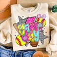 thumbnail image 1 of Softball Game Day Mama Sweater, Preppy Ballpark Leopard Checkered Coquette Bow Sweatshirt, 1 of 5