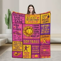 Softball Gifts for Girls Women Blanket Ultra Soft Flannel Softball Throw Blanket Softball Lover Softball Team Blankets Gifts for Girls Adults Kids 50x40