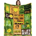 thumbnail image 1 of Softball Gifts for Girls, Softball Blanket 60"x80" Cute Soft Cozy Warm Flannel Blanket for Bed Couch Sofa, Softball Laces Sports Lovers Throw Blanket, 1 of 6