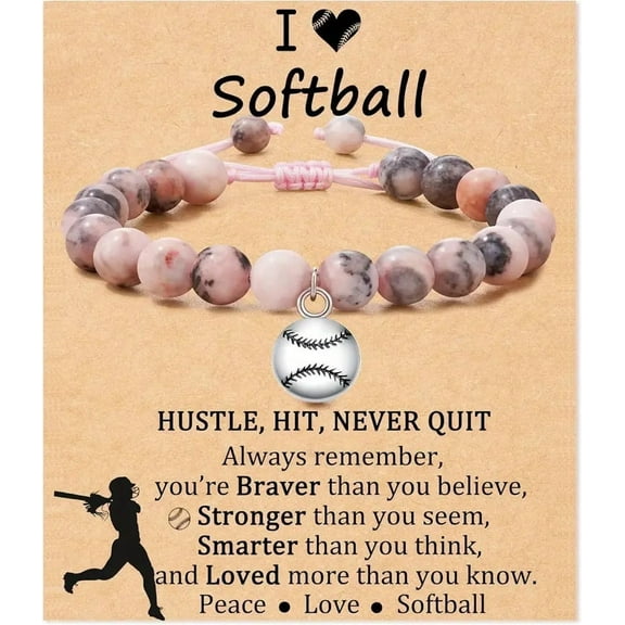 Softball Gifts for Girls - Sport Style Bracelets For Birthday/Graduation/Game Gifts