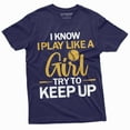thumbnail image 1 of Softball Girl T-Shirt Womens Unisex American Sports Funny Tee Shirt Gift For Her (Small Navy Blue), 1 of 5