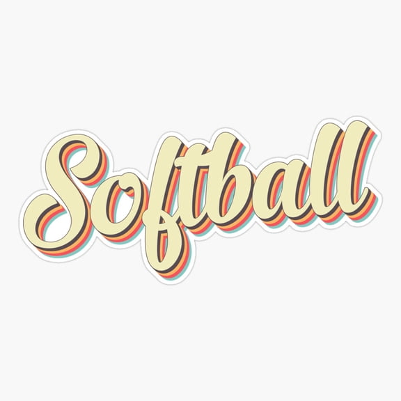 Softball Good Vibes Retro Sports Sticker
