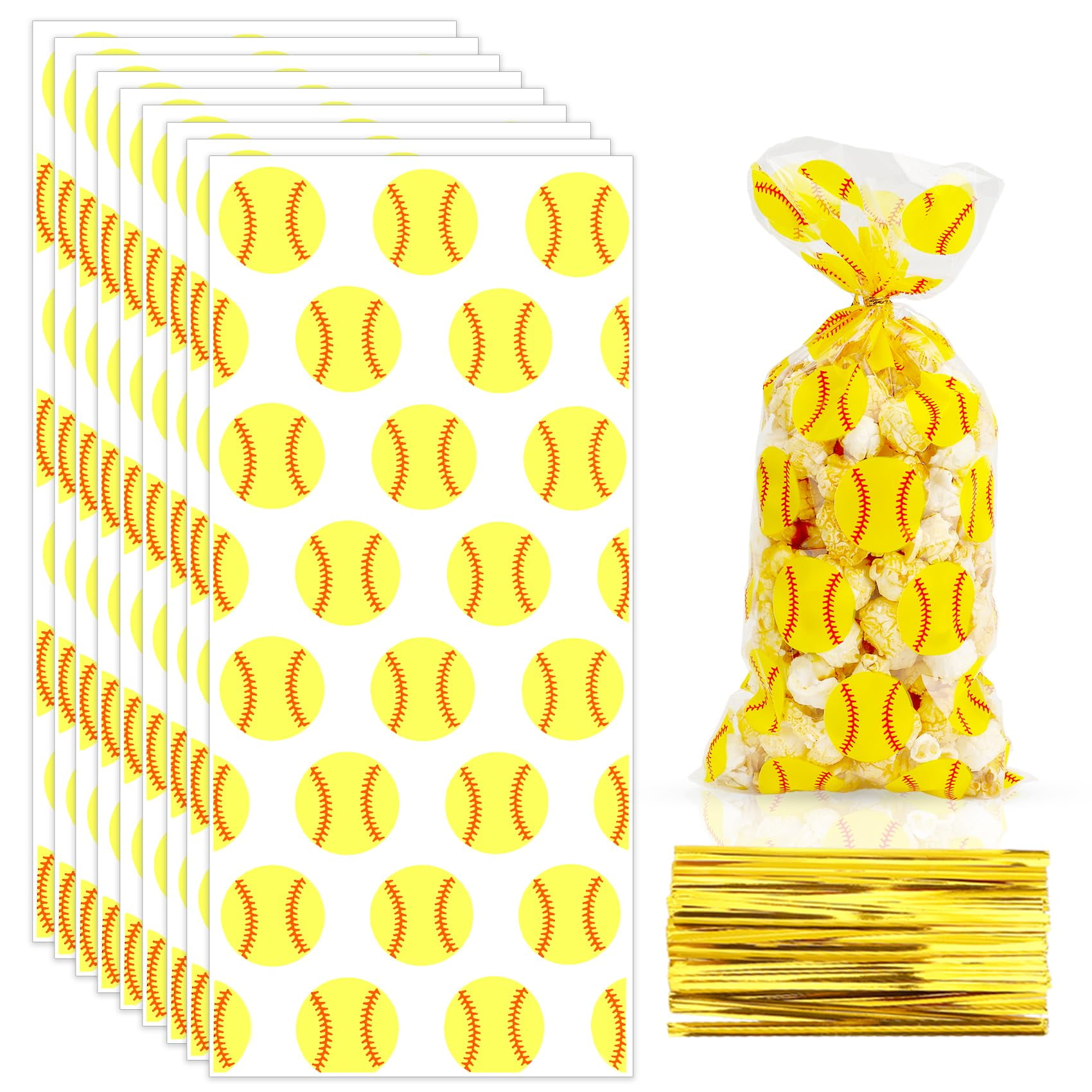 Rarapop Softball-Geschenktüten 12 Stück - Papier-Taschen Mit Griff Für Mottopartys & Sportevents