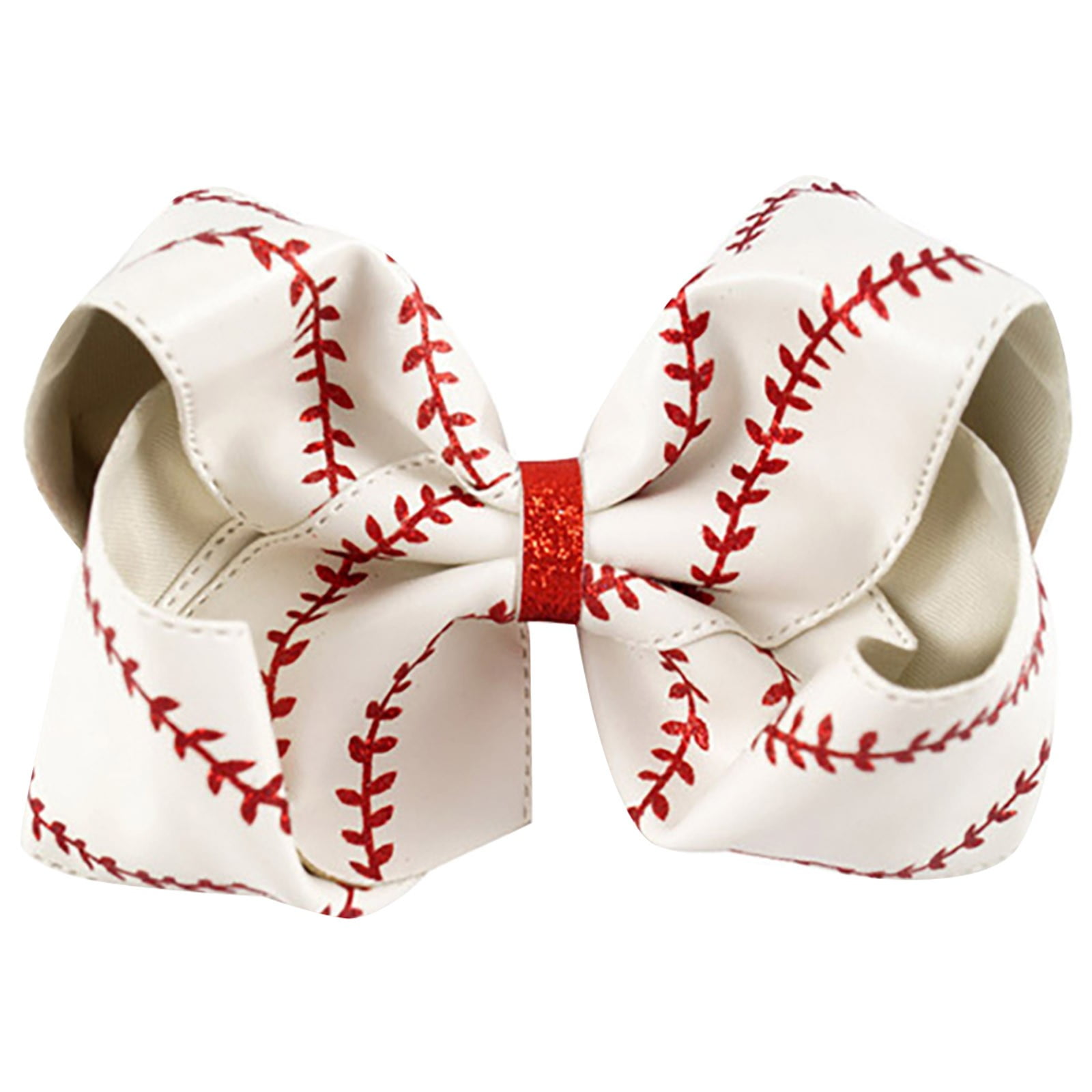 Softball Hair Clips Bow Two Colors Softball Hair Ring Tie White And