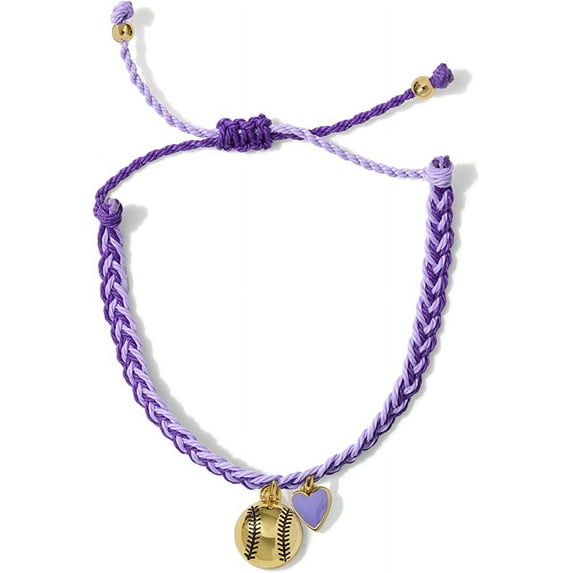 Softball Heart Gold Charm Bracelet 100% Waterproof Adjustable Friendship Jewelry Gift Teams
