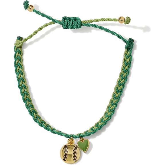 Softball Heart Gold Charm Bracelet 100% Waterproof Adjustable Friendship Jewelry Gift Teams