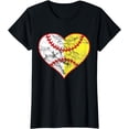 thumbnail image 1 of Softball Heart Mom Women Baseball Ideas T-Shirt, 1 of 4