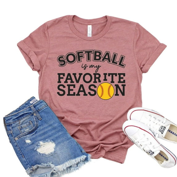Softball Is My Favorite Season T-shirt Game Day Shirt Women's Tournament Top Baseball Tshirt Sports Gift Player Shirts