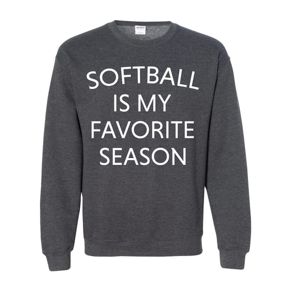 Softball Is My Favorite Season Unisex Crewneck Sweatshirt-Dark Heather-small