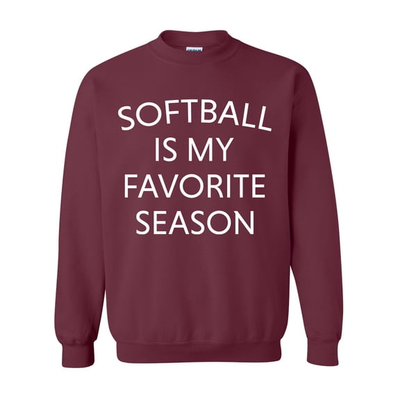 Softball Is My Favorite Season Unisex Crewneck Sweatshirt-Maroon-xl