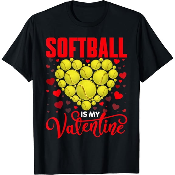 Softball Is My Love softball Ball Heart Love Day T-Shirt