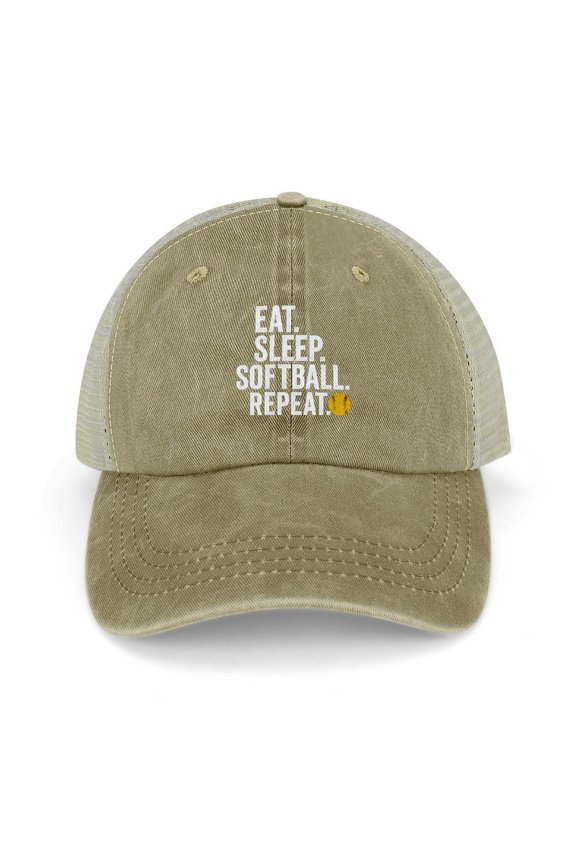 Softball Khaki Baseball Cap for Men Women, Adjustable Snapback Hats Trucker Hat
