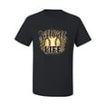 thumbnail image 1 of Softball Life Animal Print Girl Sports Men's Graphic T-Shirt, Black, 3X-Large, 1 of 4