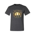 thumbnail image 1 of Softball Life Animal Print Girl Sports Men's Graphic T-Shirt, Heather Black, 5X-Large, 1 of 4