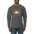 thumbnail image 1 of Softball Life Animal Print Girl Sports Mens Long Sleeve Shirt, Charcoal, Medium, 1 of 5