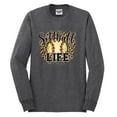 thumbnail image 1 of Softball Life Animal Print Girl Sports Mens Long Sleeve Shirt, Heather Black, 3X-Large, 1 of 4