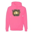 thumbnail image 1 of Softball Life Animal Print Girl Sports Unisex Graphic Hoodie Sweatshirt, Neon Pink, 3X-Large, 1 of 5