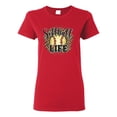 thumbnail image 1 of Softball Life Animal Print Girl Sports Womens Graphic T-Shirt, Red, Small, 1 of 5