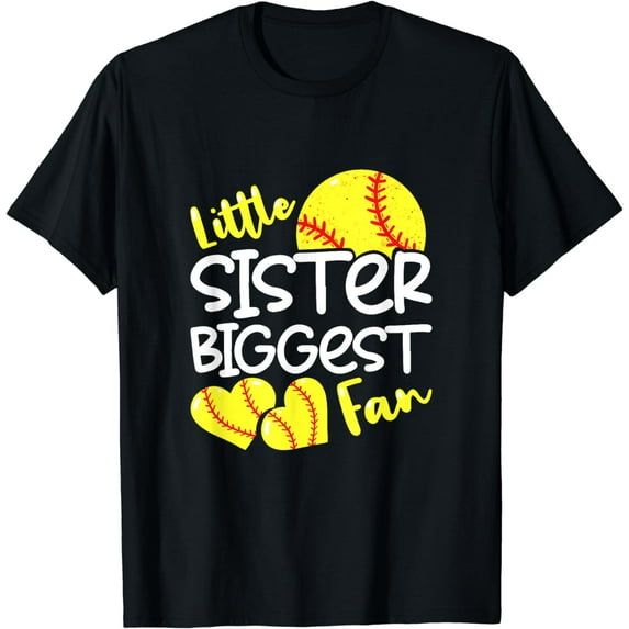 Softball Little Sister Biggest Fan Teen Girls T-Shirt