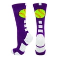 thumbnail image 1 of Softball Logo Athletic Crew Socks (Purple/White, Small), 1 of 2