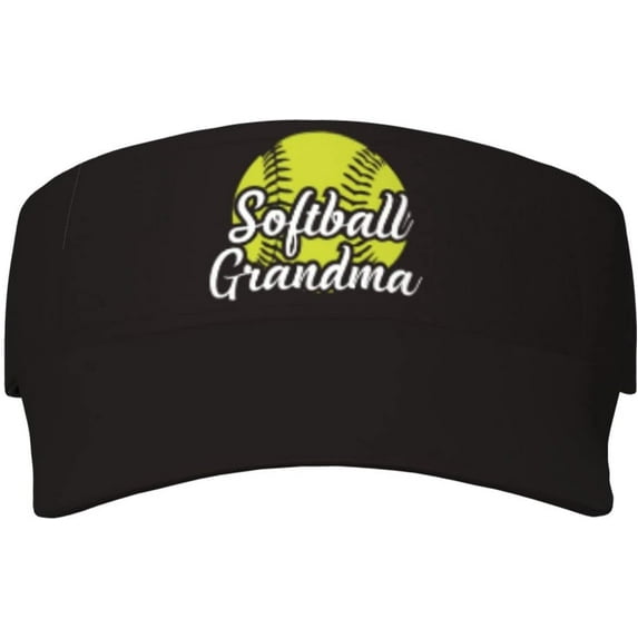 Softball Lovers Gift Running Cap Trendy Visor Cap Softball Grandma Visor Hats Black