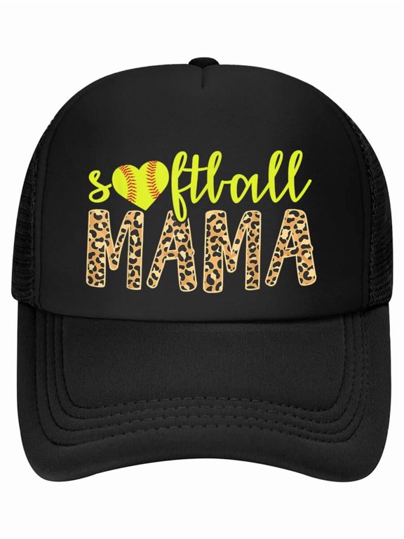 Softball Mama Cute Cheetah Mother's Day Sports Baseball Cap