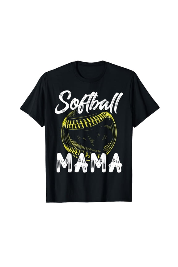Softball Mama For Women Family Matching Players Mothers Day T-Shirt