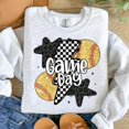 thumbnail image 1 of Softball Mama Sweatshirt, Glitter Game Day Shirt, Retro Checkered Softball, Leopard Coquette Sweatshirt, 1 of 5