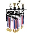 thumbnail image 1 of Softball Medal Trophy Hanger Rack Medal Hanger Display with Shelf Stand Trophy and Medal Display Shelf Metal Sports Award Display Shelf for Softball Gift 40×20cm DIY, 1 of 8