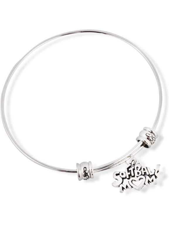 Softball Mom Adjustable Charm Bangle