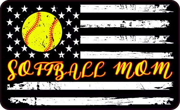 USA Softball Bumper Sticker – High-Quality Vinyl Decal, Waterproof, Easy Peel & Stick