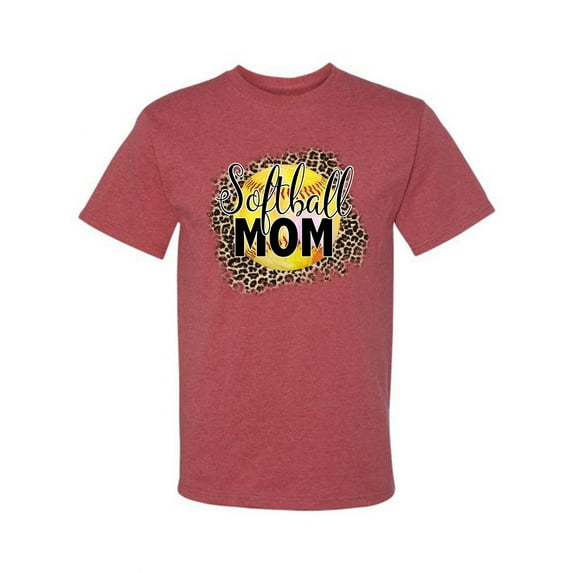 Softball Mom Animal Print Girl Sports Men's Graphic T-Shirt, Vintage Heather Red, X-Large