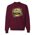 thumbnail image 1 of Softball Mom Animal Print Girl Sports Unisex Crewneck Graphic Sweatshirt, Maroon, XX-Large, 1 of 4